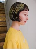 イエローハイライト × オン眉ボブ