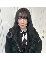 シュガー ヘアアンドネイル 仙台(SUGAR)&nbsp;【ブリーチ1回】ブルーブラック×モスグリーングラデーション♪