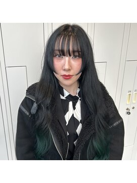 シュガー ヘアアンドネイル 仙台(SUGAR) 【ブリーチ1回】ブルーブラック×モスグリーングラデーション♪