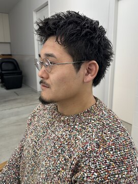 京橋スパイキーショートビジネスショートピンパーマ30代