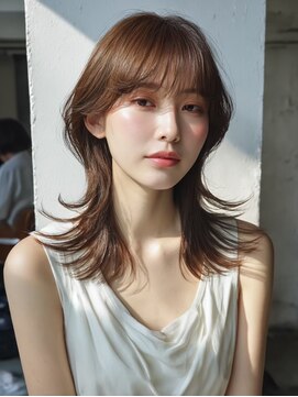 テーラヘアー 五井(TELA HAIR) 軽めくびれミディアムウルフレイヤー【TELAHAIR五井】