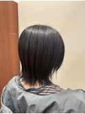 似合わせカット大人ボブ切りっぱなし束感ショートウルフカット