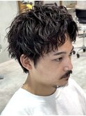 調布メンズパーマルーズショートアクティブショートツイスパ緩め