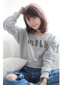 【Lilou】ミントベージュワンカールロブ　/ Lilou 佐々木