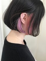 ヘアーデザイン シュシュ(hair design Chou Chou by Yone)&nbsp;インナーカラー×ピンク&パープル・ミニボブ♪