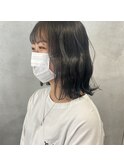 【 隠し味にハイライト！透明感たっぷりのオリーブグレー 】