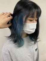 アジールヘア 東上野店(agir hair) 20代30代大人かわいい透明感ブルーインナー【上野/東上野】