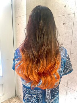 ミズチャーム(Ms.CHARM) グラデーション/オレンジ/ロング