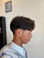 ヘアーワークス ボナ(HAIR WORKS bona.)&nbsp;ツーブロック×ニュアンスパーマ　爽やかメンズヘア/毛流れヘア