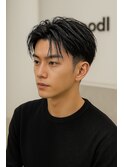 束感センターパート×ナチュラルツーブロック