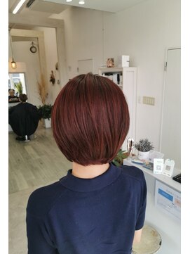 グレイス ヘア デザイニング(GRACE hair designing) ショートボブ　レッド