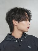 名古屋栄メンズニュアンスパーマセンターパートフェザーパーマ