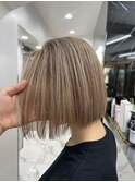 ミルクティーハイライト/ボブカット/ショート/外国人風/メッシュ