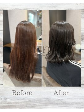 ティーリング 天王町(T ring) バッサリミディアムボブ