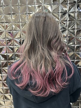 ミルクティーグレージュ×ニュアンスピンク