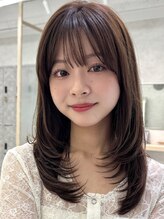 乾かすだけでまとまるレイヤー［前髪カット/ブリーチなしダブルカラー/レイヤーカット/ボブ/韓国］