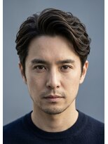 ゼンコー アオヤマ(ZENKO Aoyama)&nbsp;アップバング×フェザーパーマ【メンズパーマ表参道渋谷原宿】