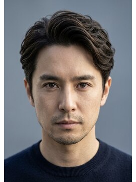 ゼンコー アオヤマ(ZENKO Aoyama) アップバング×フェザーパーマ【メンズパーマ表参道渋谷原宿】
