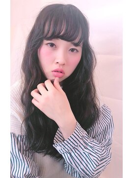 カール 鶴川店(K:R) 小顔バング×ふんわりモテウェーブ