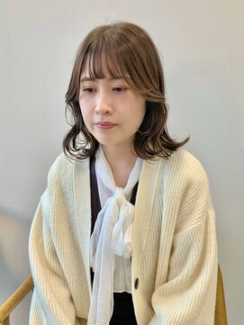 ヘアー アイス 御器所本店(HAIR ICI) シースルーバングくびれ丸みヘア大人可愛い大人美人前髪艶感