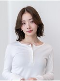 大人かわいい前髪セシルカットココアブラウンフリンジウェーブ