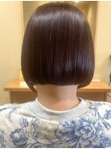ボブ×暖色カラー