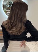 ミディアムストレート 小顔ヘア 伸ばしかけヘア 白髪染め