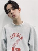 センターパートニュアンスパーマワンカールパーマ韓国コンマヘア