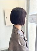 丸みボブ　酸性ストレート