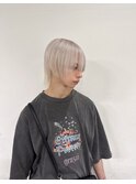 ウルフカット×メンズホワイトカラー/中性ウルフ/マッシュウルフ