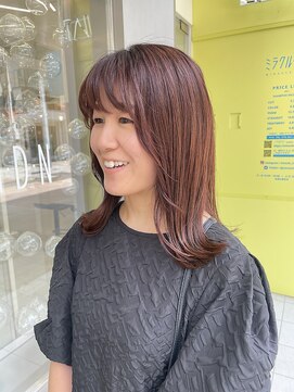 エイトヘアー(8 HAIR) ピンクブラウン×外ハネボブ