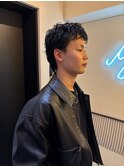 くせ毛風perm×スパイキーショート