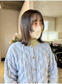 ぱつっとボブ/ボブ/姫カット/お顔まわりレイヤー/おくれ毛
