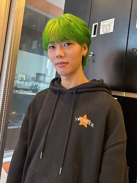 インク サカエ(inq sakae) ケアブリーチ/トリプルカラー/ライムグリーン