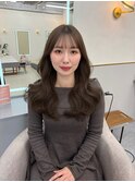 【MOE】うる艶グレージュ×韓国Aラインカット