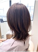 ハイレイヤーウルフシャギーウルフダークブラウン20代～50代