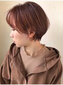 ハンサムショート × オレンジカラー