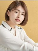 耳かけワンレンショートボブ