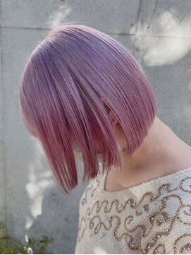 ベレーザシェルト(Beleza scelto) ba864_透明感ニュアンスカラーベビーピンクハイトーンカラーボブ