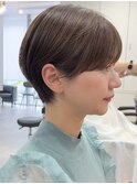モードに大人可愛いダークアッシュイメチェンショートボブ