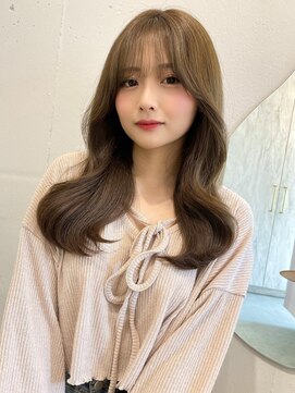 ルームバイシー 新宿(Loom. by Sea) 韓国風前髪/シルキーベージュ/グレージュカラー/斜めバング