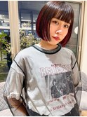 切りっぱなし×ピンクレッド