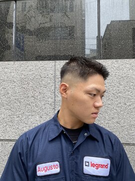 レンゲン(LENGEN) 束感刈り上げビジネス七三ツーブロックアップバング１１８６