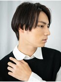 アッシュブラックの正統派タイトストレートなビズスタイルd仙台