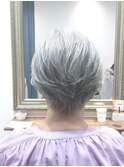 40代50代60代/グレイヘア/ショートボブ/大人ショート