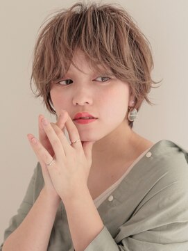 ロンド 銀座(Lond) 【銀座◇成田】カーリーヘア丸みショートオリーブベージュボブ