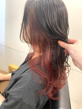 リュクスバトーバイトリコ 船橋南口店(Luxe BATEAU by tricot) インナーカラー/レッド