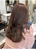 ピンクベージュ  ピンクブラウン  透明感カラー