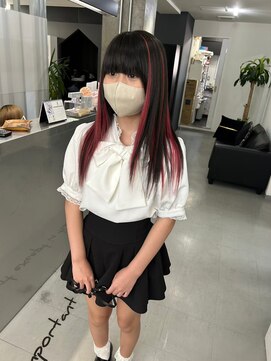 キング(K!ng) 縮毛矯正髪質改善ハイライトレイヤーカット枚方美容室エクステ