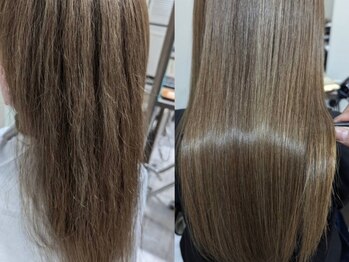 アオ 花咲町(a-o)の写真/指通りなめらか！a-oの髪質改善矯正はふんわり柔らかく、ツヤが出る仕上がりです。